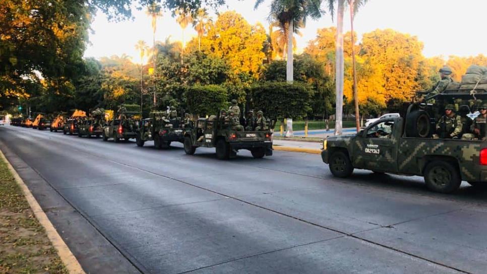 Arriban otros 300 militares a la ciudad de Culiacán para fortalecer la seguridad
