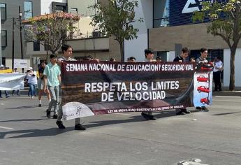 ¡El peatón es primero! Realizan en Culiacán el desfile de la Semana Nacional de Educación Vial