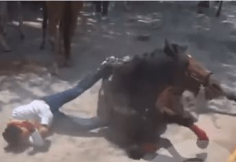 Senador del PRI sufre una fuerte caída de un caballo: VIDEO