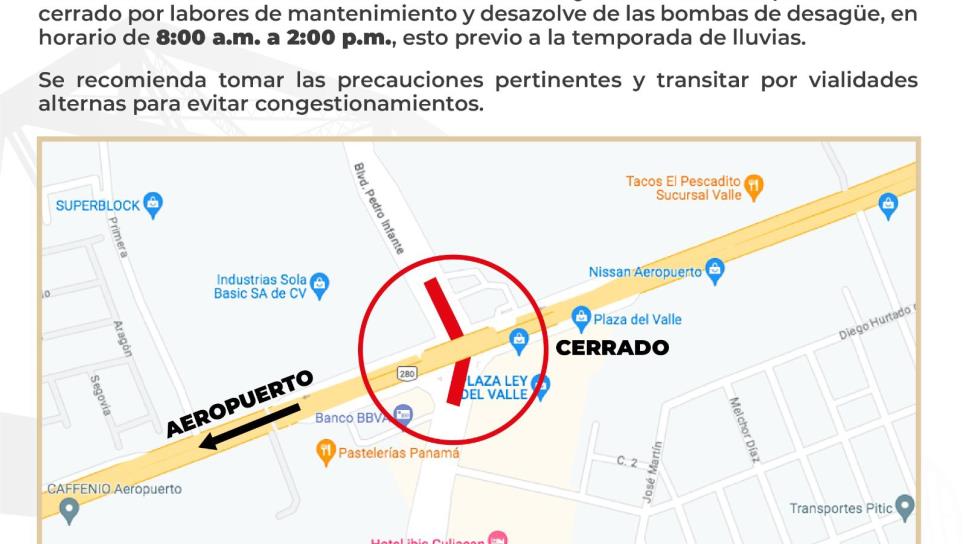 ¡Atención! Cerrarán túnel de Pedro Infante y Jesús Kumate este domingo 