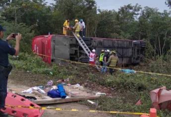 Accidente de autobús en la autopista Mérida-Cancún, deja 6 heridos