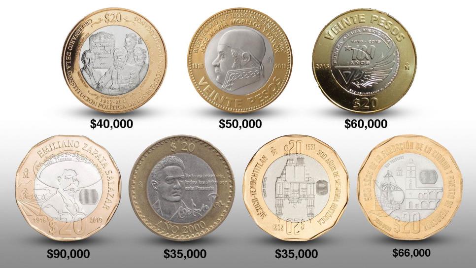 ¿Tienes alguna de estas 4 monedas de 20 pesos? Podrían valer miles en Mercado Libre