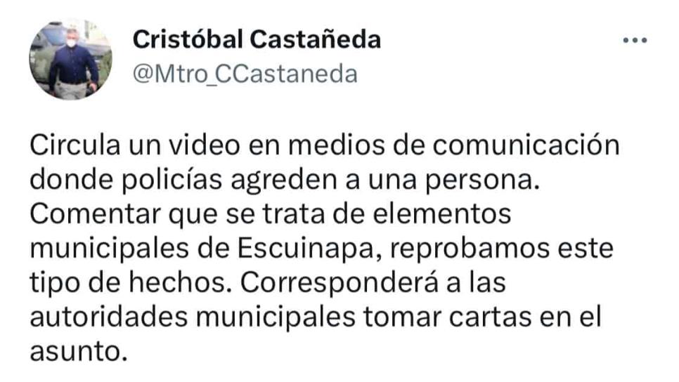 Policías «tableando» a un hombre son municipales de Escuinapa, confirma Secretaría de Seguridad