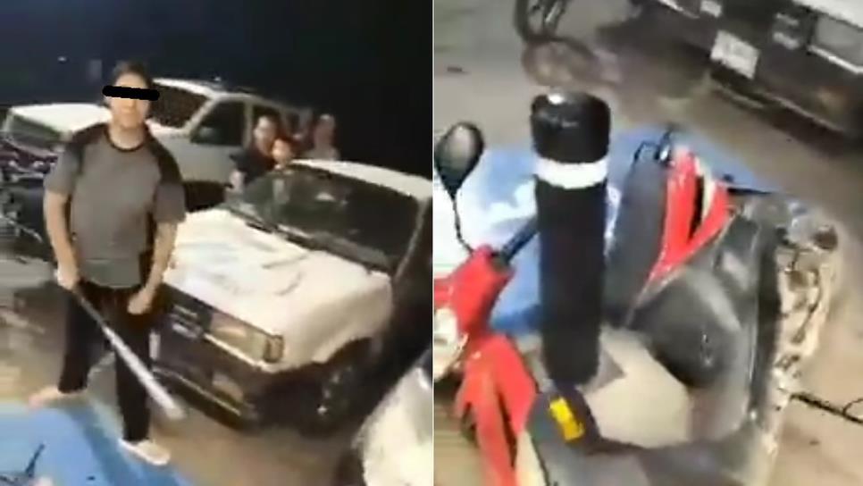 Pleito de mujeres en El Fuerte: con un bat destrozan faros de una camioneta