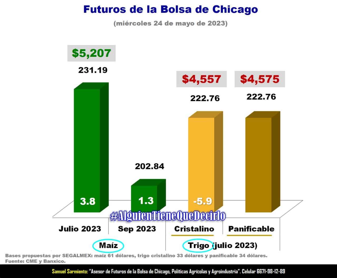 Baja el precio del trigo