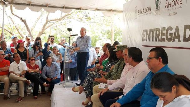 Rocha Moya entrega primera parte de Colector Pluvial de la colonia Benito Juárez