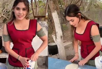 Joven de la sierra roba suspiros por su belleza y su habilidad para hacer tortillas de harina | VIDEO