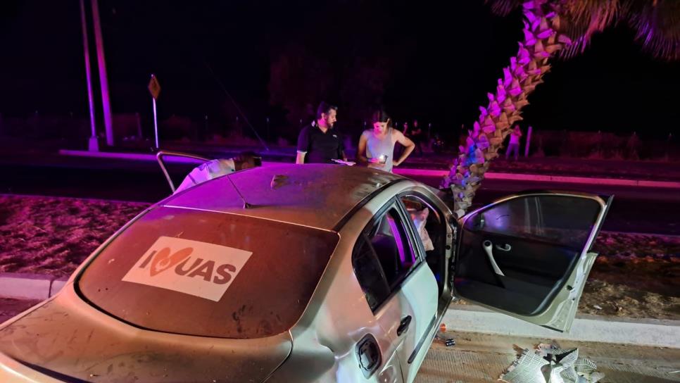 Choque de auto contra palmera deja 4 lesionados sobre la carretera a Imala 