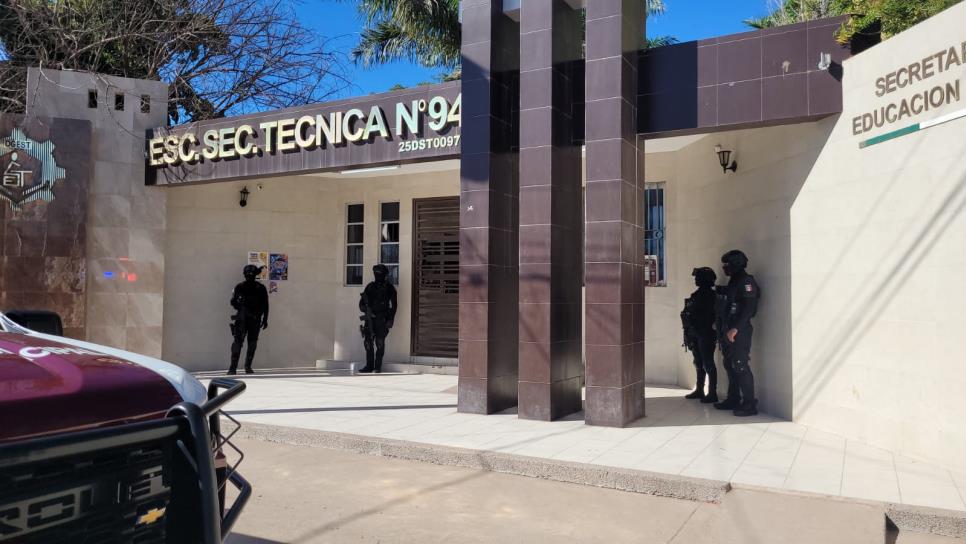 Despliegan operativo en secundaria de Los Mochis tras amenaza de tiroteo