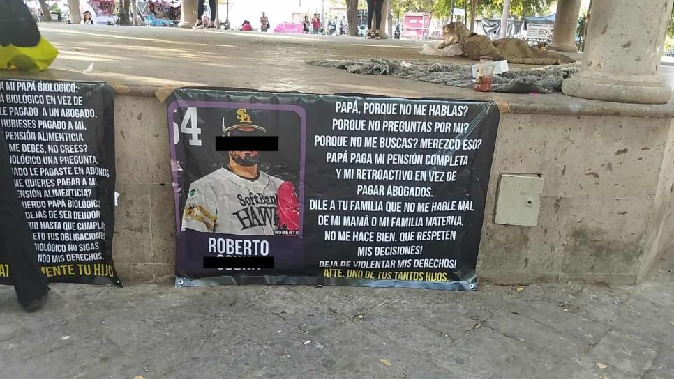 Roberto Osuna, ¿deudor alimenticio? Así lo exhiben en tendedero de Los Mochis