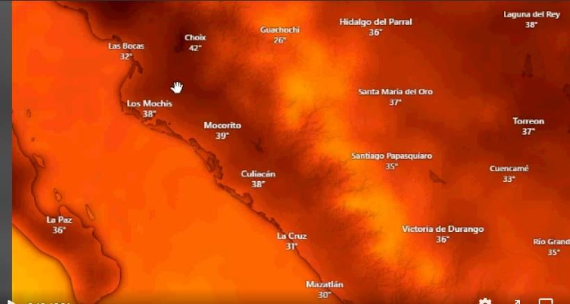 Calor de hasta 48°C en Sinaloa; estiman formación de un ciclón en 10 días