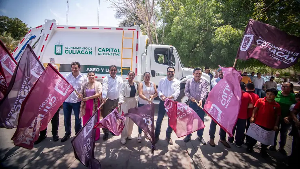 Distintas sindicaturas de Culiacán serán beneficiadas con entrega de camiones recolectores. FOTO: Cortesía