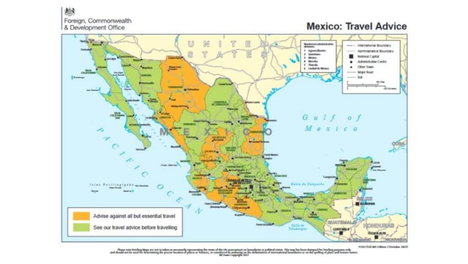 Alerta del Reino Unido excluye a Mazatlán y Los Mochis, aclaran