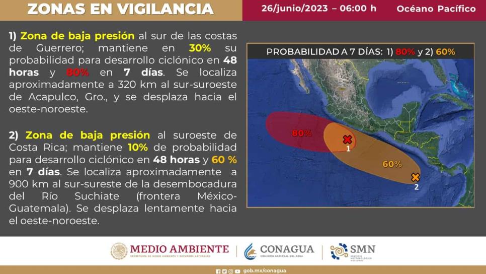 Ciclón «Adrián» al 90% en el Pacífico