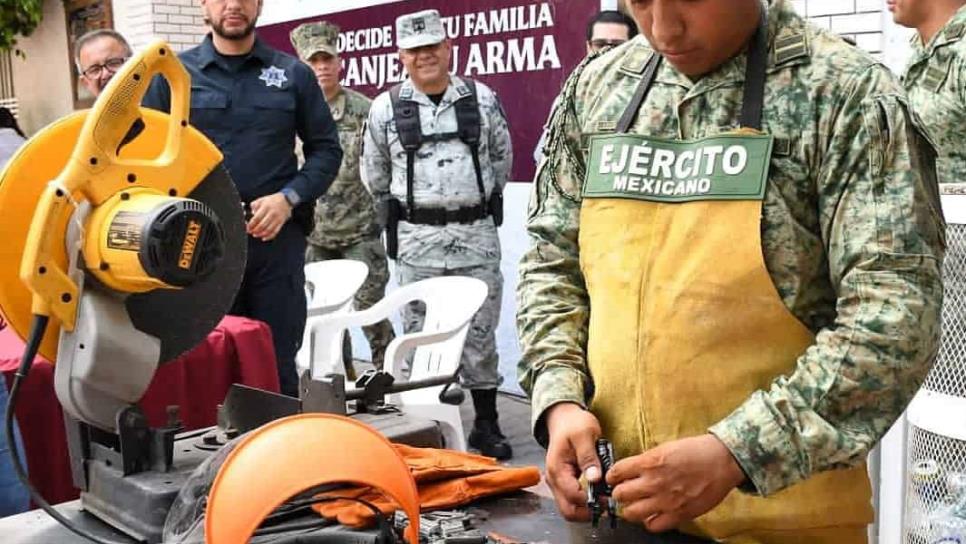 Arranca campaña de canje de armas de fuego 2023 en tres municipios, Ahome es donde más se canjean