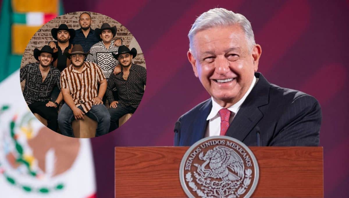 AMLO le recomendó a los jóvenes escuchar a Grupo Frontera. FOTO: Luz Noticias