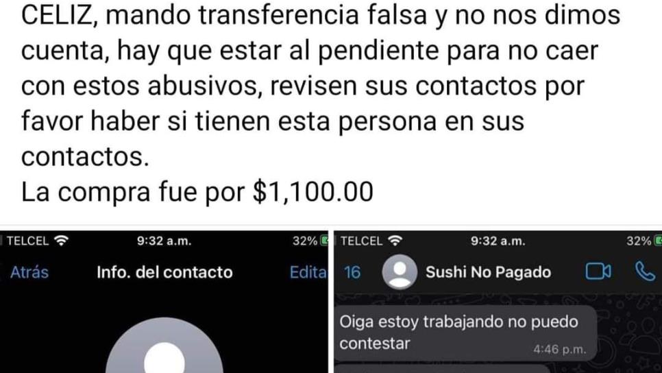 Alertan por estafador en negocios de comida en Mazatlán: pide y «paga» con transferencias falsas 