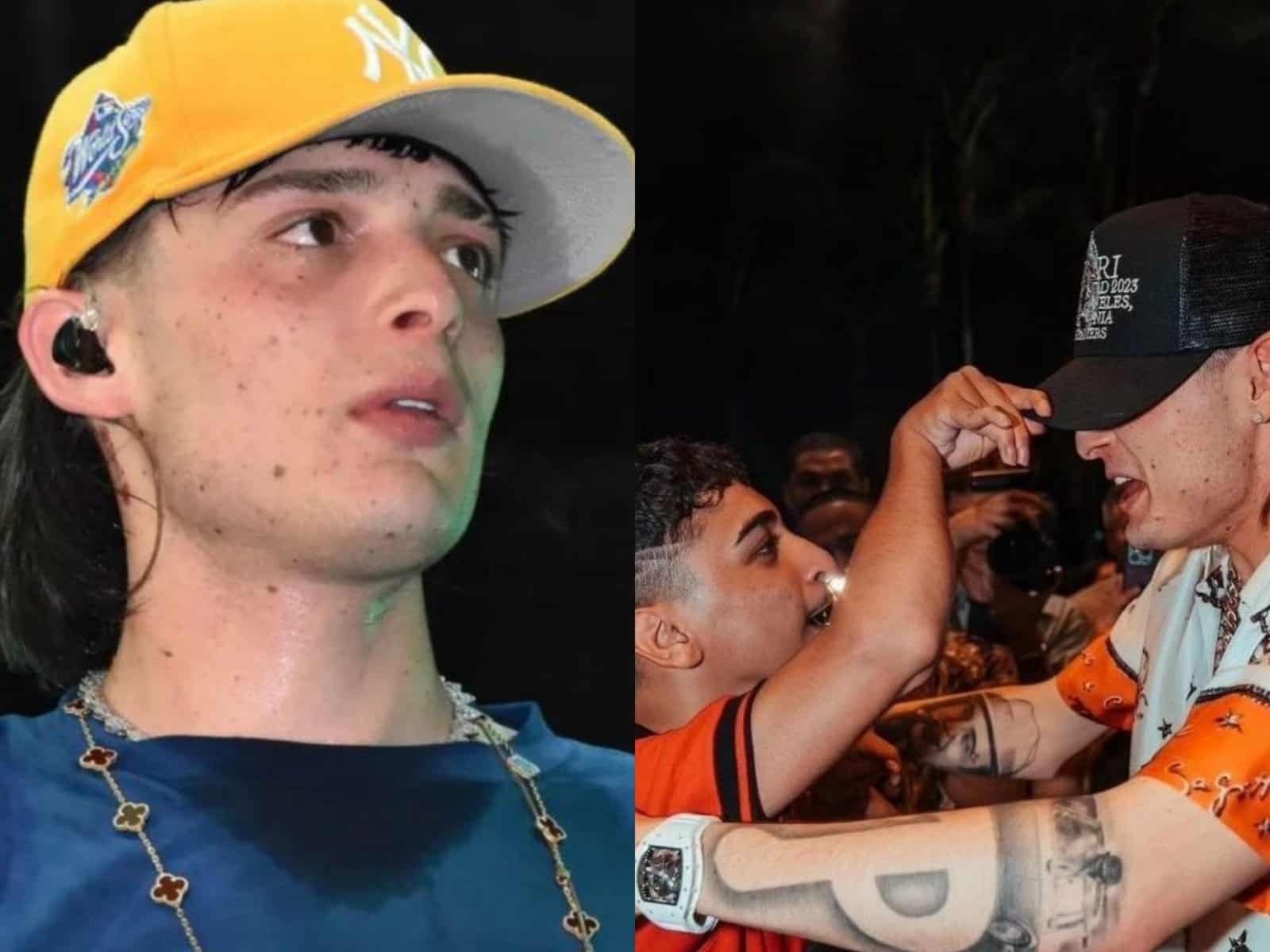 Peso Pluma se acerca y abraza a su fan con discapacidad | VIDEO
