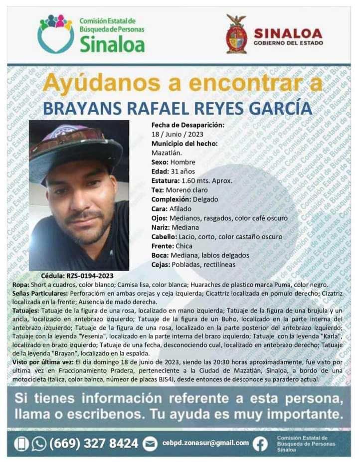 Desaparece Brayan Rafael en Mazatlán; salió de casa y ya no volvió Desaparece Brayan Rafael en Mazatlán; salió de casa y ya no volvió
