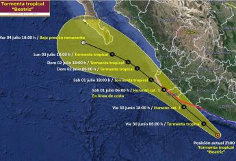 «Beatriz» continúa su desplazamiento al sur de Guerrero