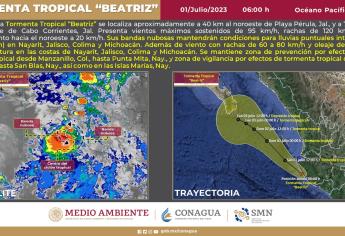 «Beatriz» se debilita y convierte en Tormenta Tropical