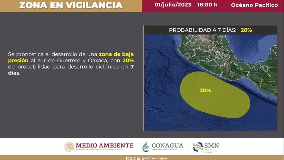 En vigilancia nueva zona con potencial ciclónico 