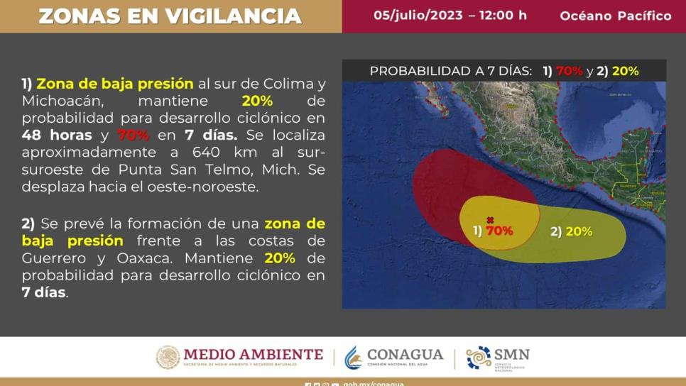 «Calvin» y «Dora», dos posibles huracanes que se forman en el océano Pacífico 