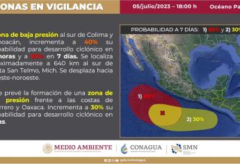 Ciclón «Calvin», al 80% de su formación