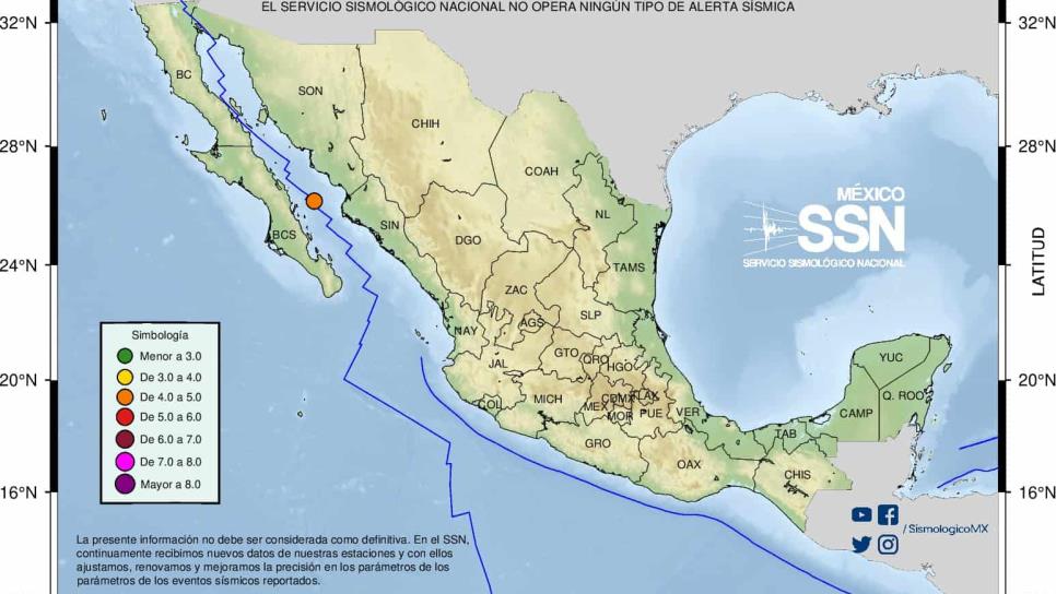 Se registra sismo de 4.7 grados Richter