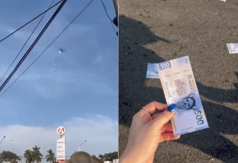 Llueven billetes con la imagen de Cuén y Madueña en marcha de militantes del PAS 