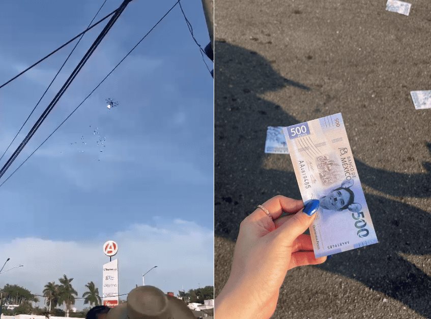 Llueven billetes con la imagen de Cuén y Madueña en marcha de militantes del PAS 