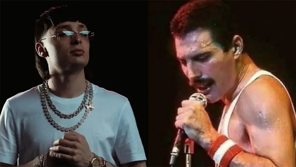 Usuarios comparan el éxito de Peso Pluma con Freddie Mercury de Queen. FOTO: Internet.