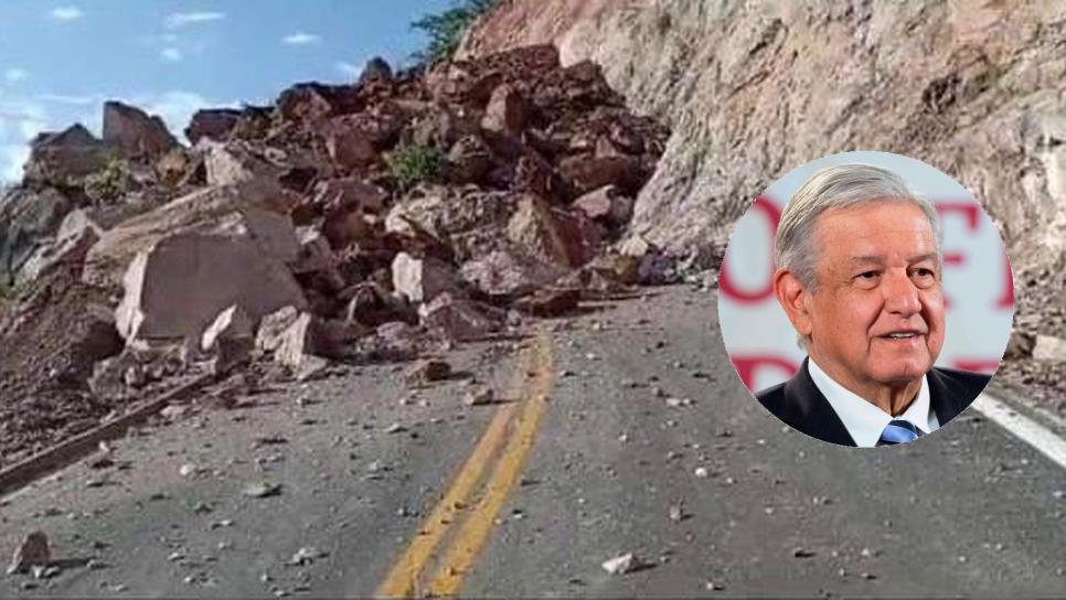 Se registra derrumbe en carretera México 24 en Badiraguato; AMLO la inaugurará el próximo fin de semana