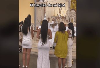 TikTok: Mujer se vuelve viral por llevar vestido ajustado en bautizo de su hijo