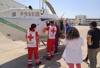 En helicóptero y en estado grave trasladan a Culiacán a niño de 4 años que se accidentó con su padre en Escuinapa