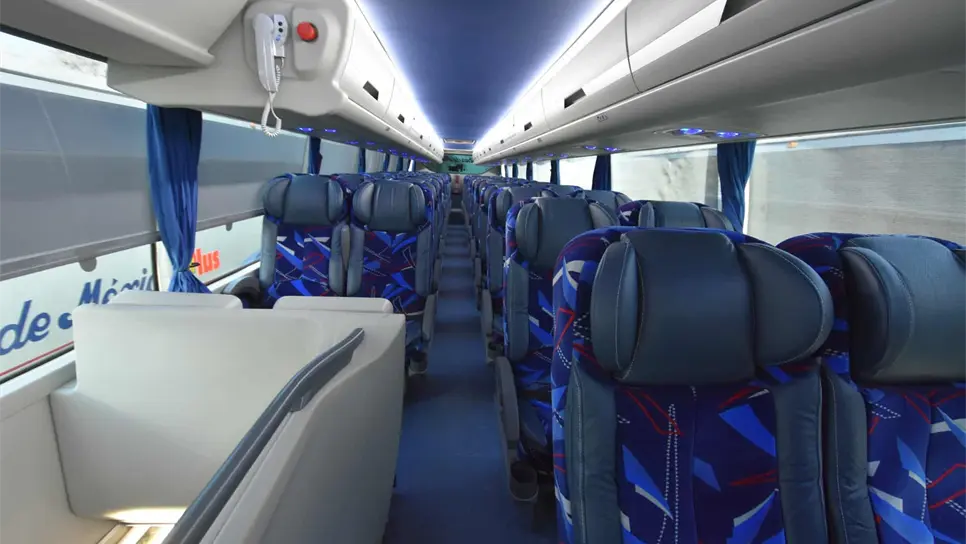 Así lucen por dentro los camiones doble piso de Omnibus de México. FOTOS: Facebook