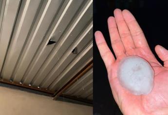 Granizo del tamaño de una pelota rompe techos de lámina galvanizada en Choix 