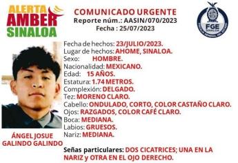 Buscan a Ángel Josué, desapareció en Los Mochis