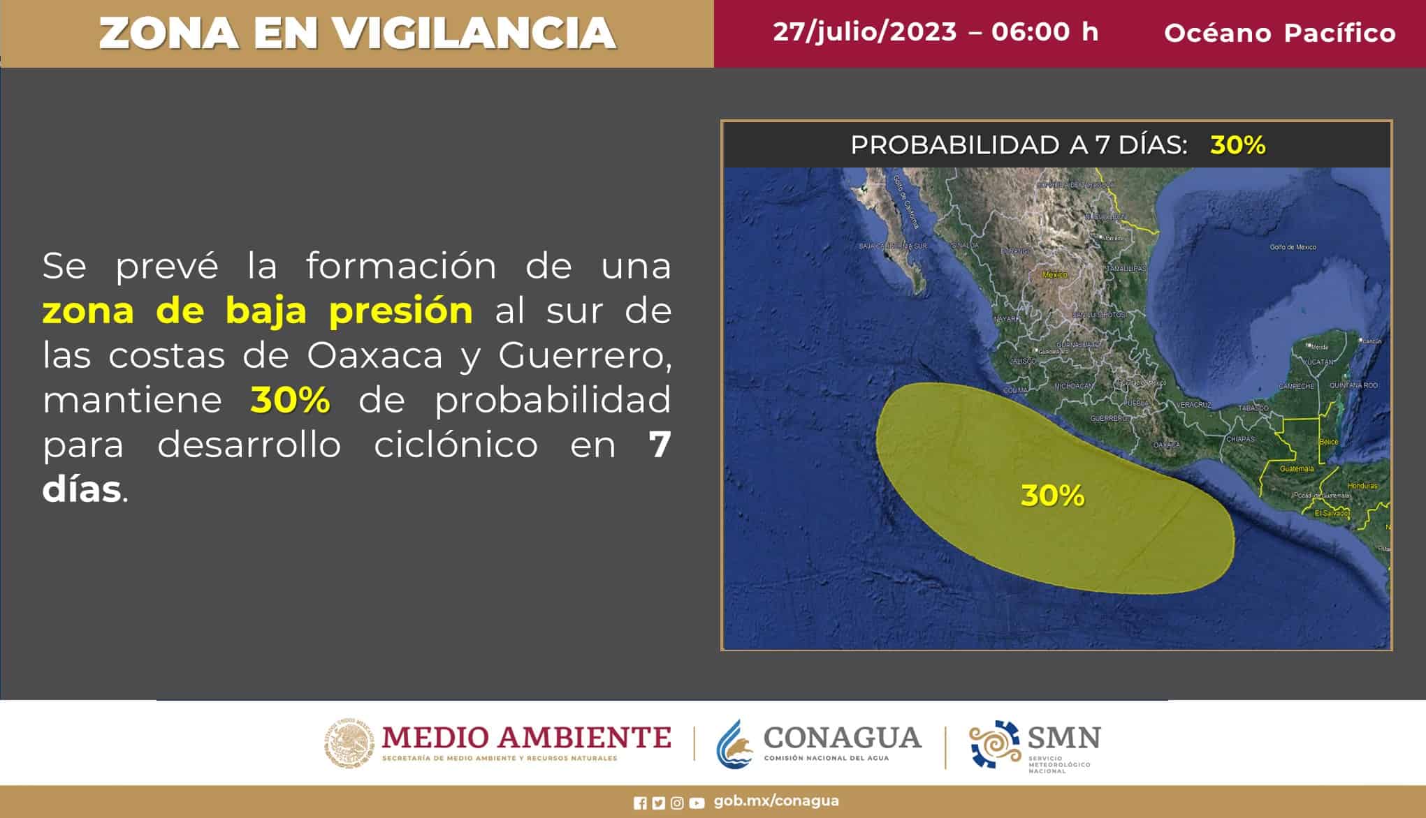 Este sería el cuarto ciclón en México. FOTO: SMN