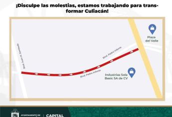 Por labores de rehabilitación, el bulevar Pedro Infante, en Culiacán, estará cerrado este jueves en varios tramos