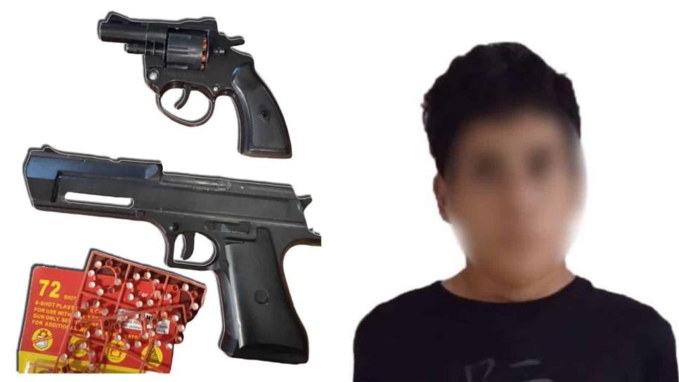 Con dos pistolas de juguete menor de edad asalta tienda de autoservicio en Culiacán; minutos después fue detenido
