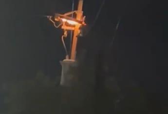 Transformador se incendia en Culiacán y CFE se niega a podar el árbol que ocasionó el corto 