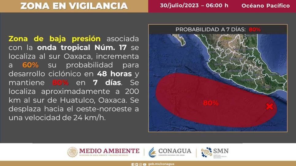 Potencial ciclónico «Dora» se formaría el 4 de agosto y dejará lluvias en Sinaloa: Protección Civil