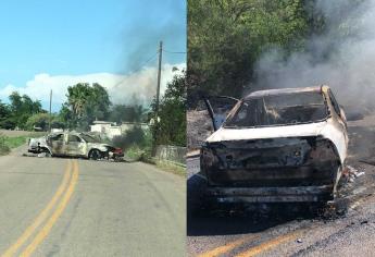 Sin control enfrentamientos a balazos en Sinaloa; queman carros sobre la única carretera que conduce a la zona de guerra