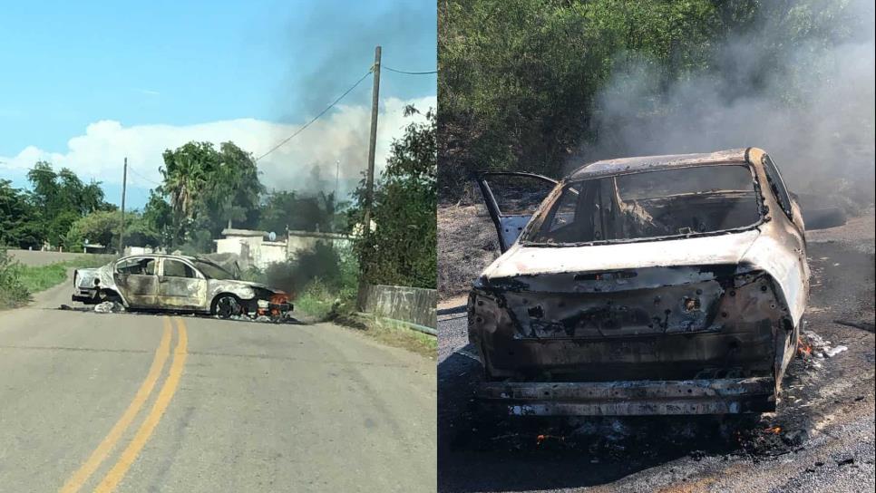 Sin control enfrentamientos a balazos en Sinaloa; queman carros sobre la única carretera que conduce a la zona de guerra