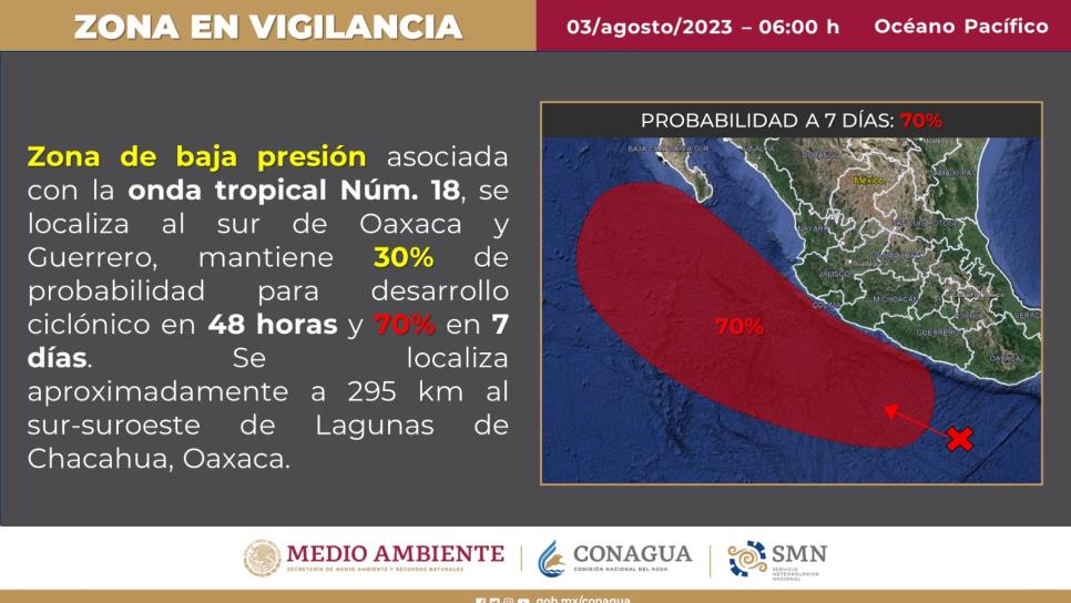 Al 70% formación de ciclón «Eugene» en el Pacífico 