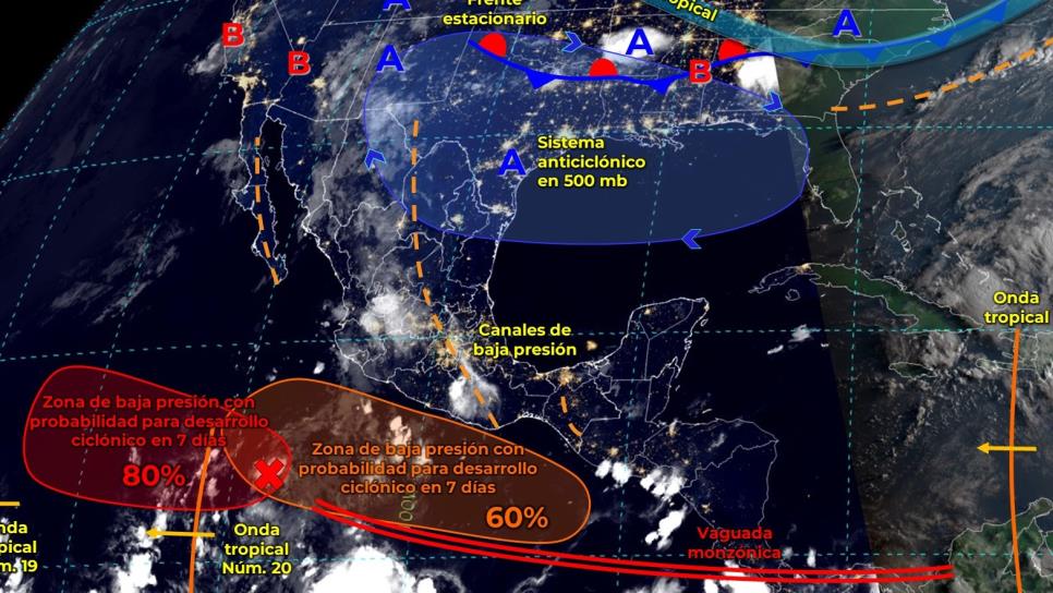 Tres ciclones en desarrollo en el Océano Pacífico