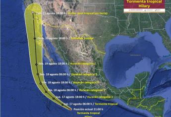 «Hilary» se convertirá en huracán este jueves