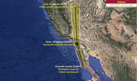 Tormenta tropical Hilary toca tierra en San Quintín