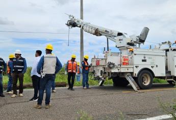 Tras «Hilary» CFE restablece el servicio de energía eléctrica en Navolato